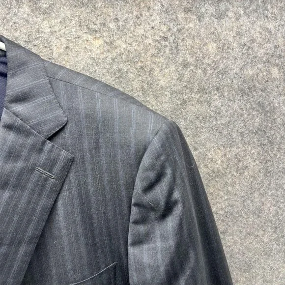 Ermenegildo Zegna Blazer Men 58 Blue Suit Jacket Wool Casual Striped Traveler